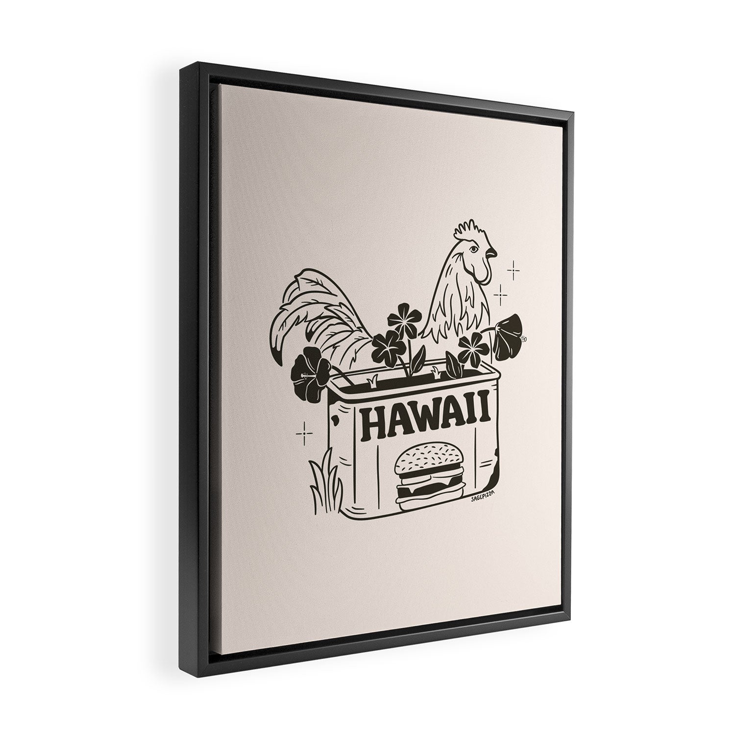HAWAII (In Cream) Framed Canvas Print Gallery Image 2