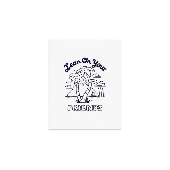 LEAN ON YOUR FRIENDS (NAVY/WHITE) Art Print Gallery Image 1