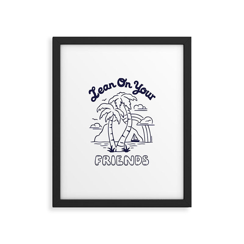 LEAN ON YOUR FRIENDS (NAVY/WHITE) Framed Art Print Gallery Image 5