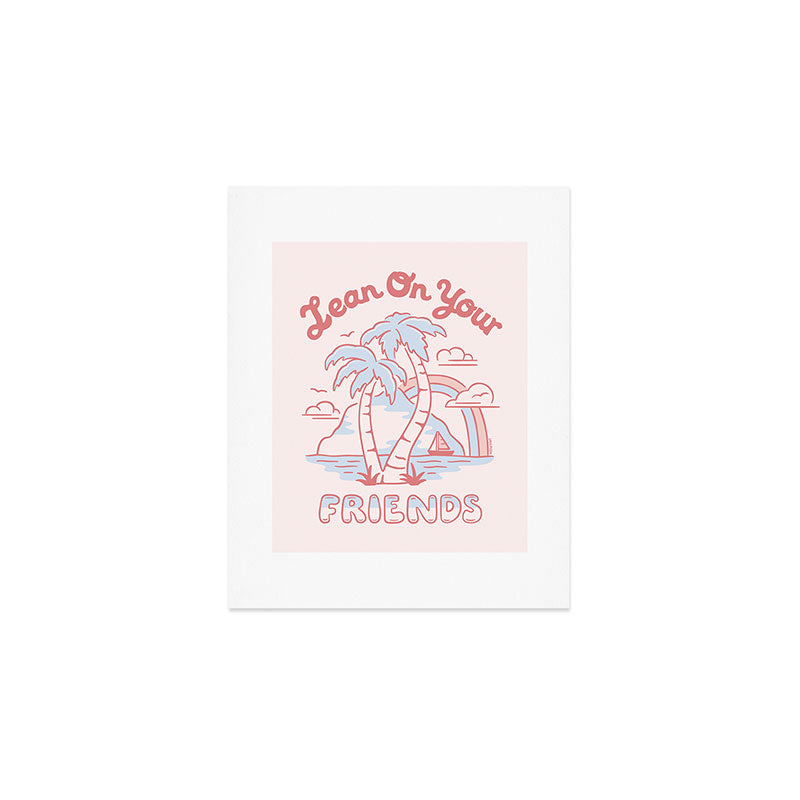 LEAN ON YOUR FRIENDS (PINK) Art Print Gallery Image 1