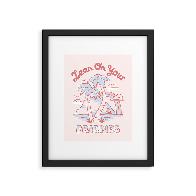 LEAN ON YOUR FRIENDS (PINK) Framed Art Print Gallery Image 5