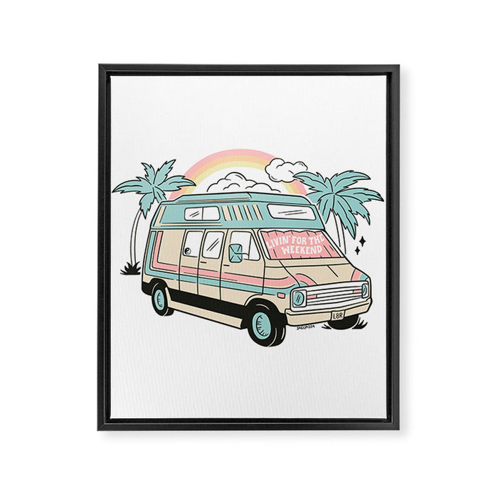 LIVIN' FOR THE WEEKEND Framed Canvas Print Gallery Image 1