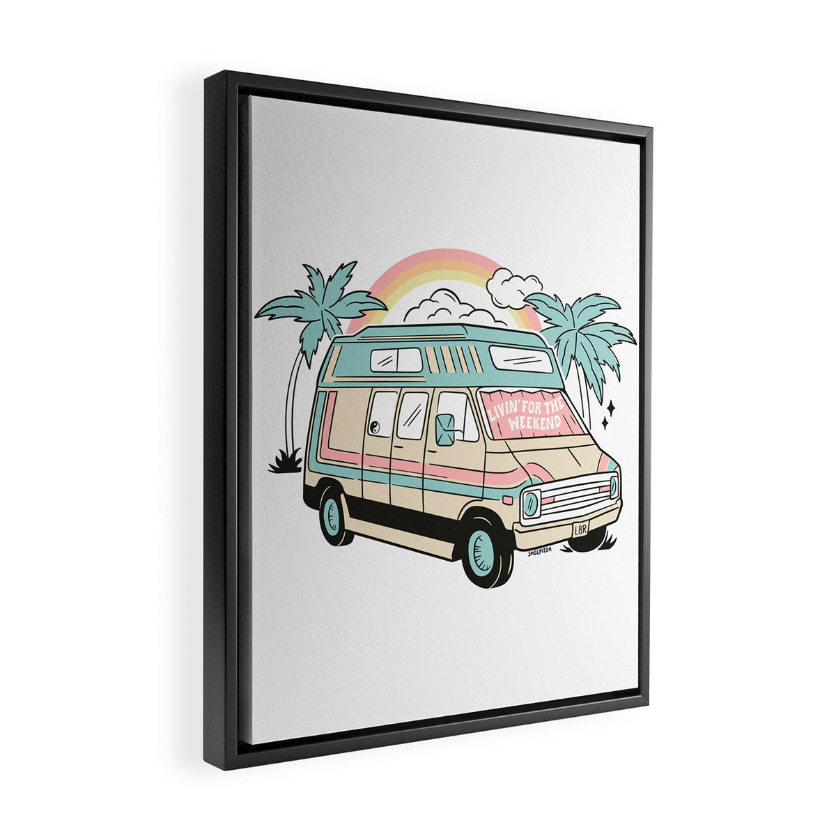 LIVIN' FOR THE WEEKEND Framed Canvas Print Gallery Image 2