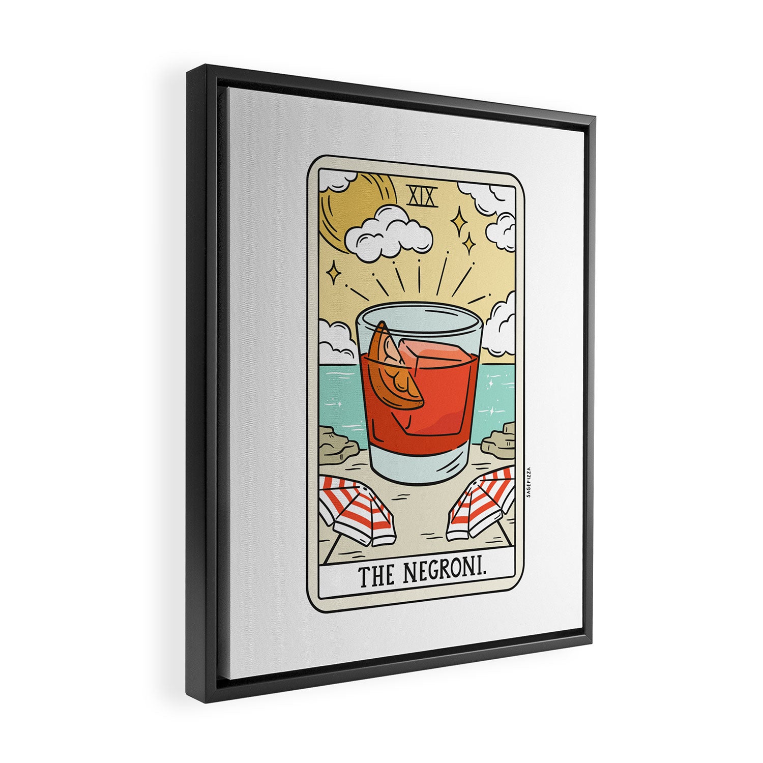 NEGRONI READING Framed Canvas Print Gallery Image 2