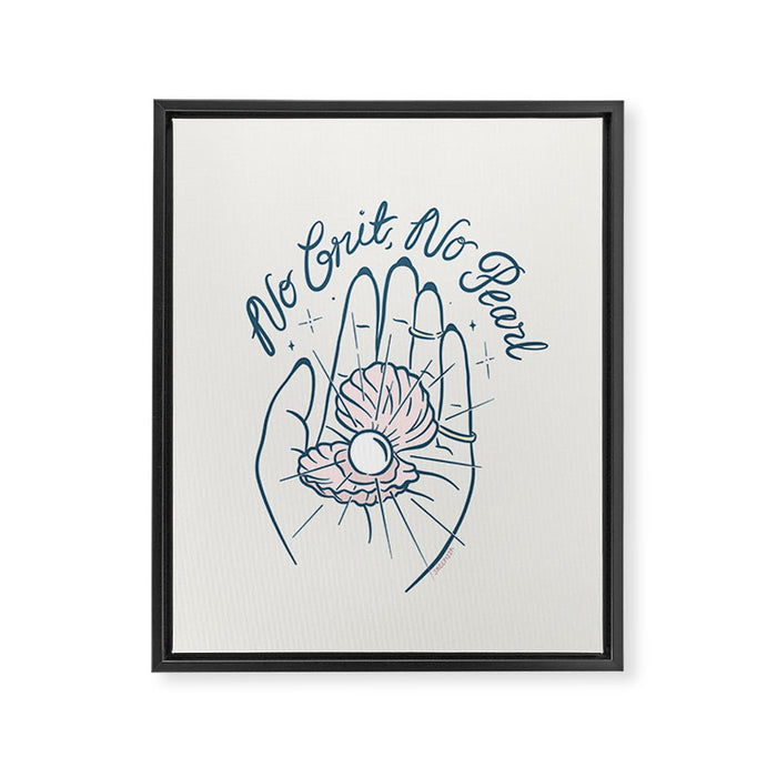 No Grit, No Pearl Framed Canvas Print Gallery Image 1