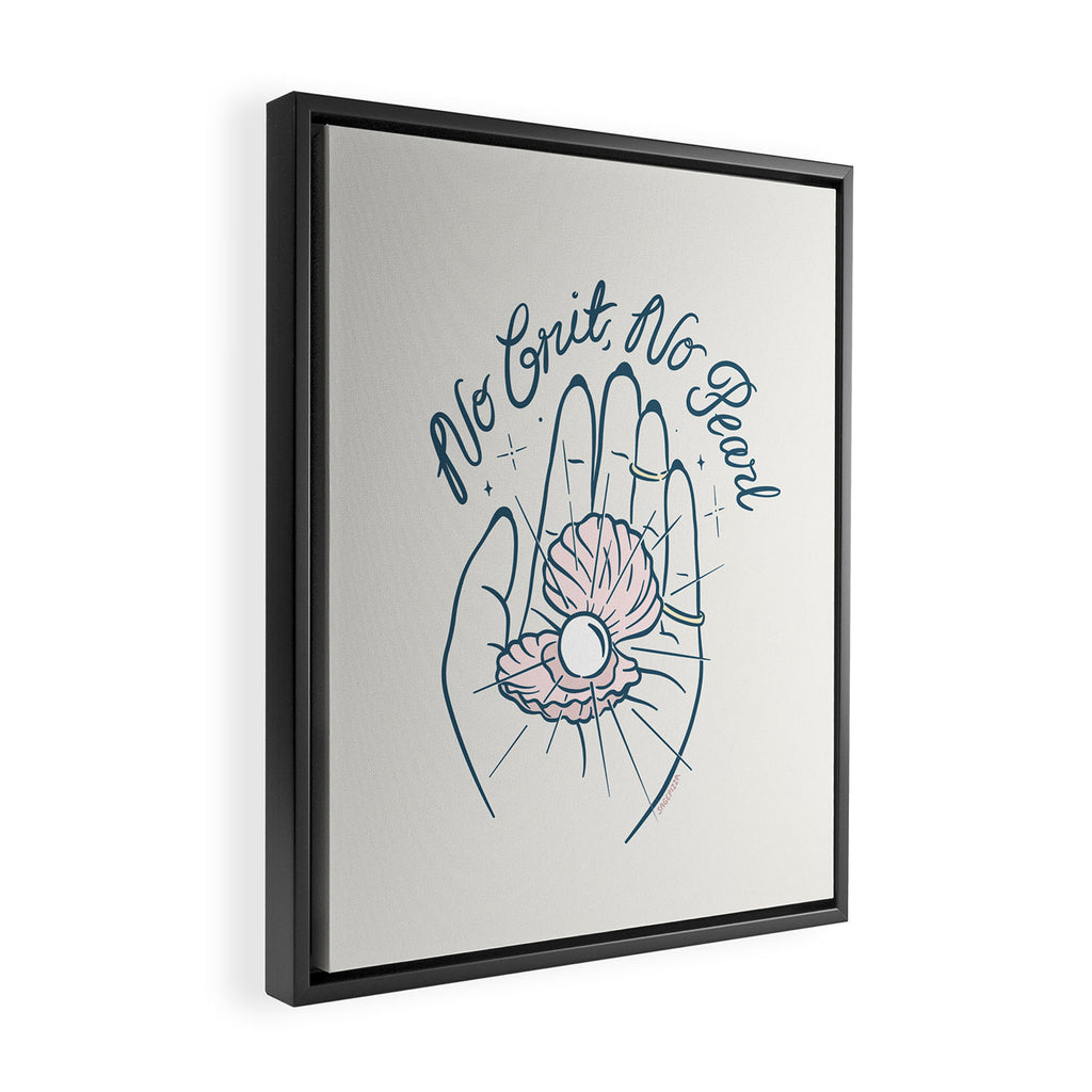 No Grit, No Pearl Framed Canvas Print Gallery Image 2