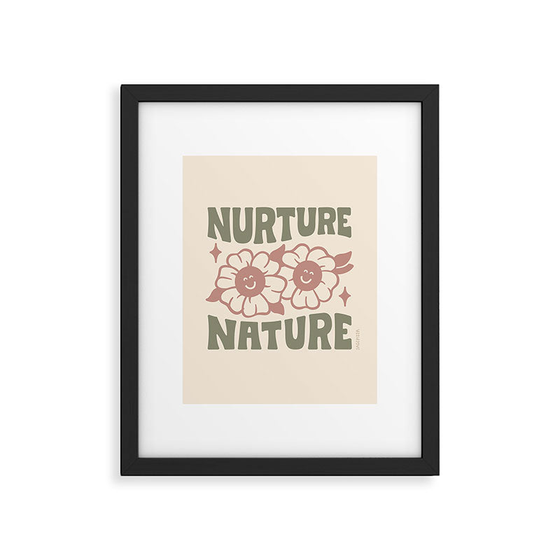 NURTURE NATURE (IN GREEN AND MAUVE) Framed Art Print Gallery Image 6