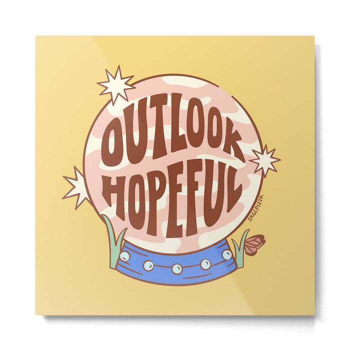OUTLOOK HOPEFUL (IN YELLOW) Metal Print Gallery Image 1