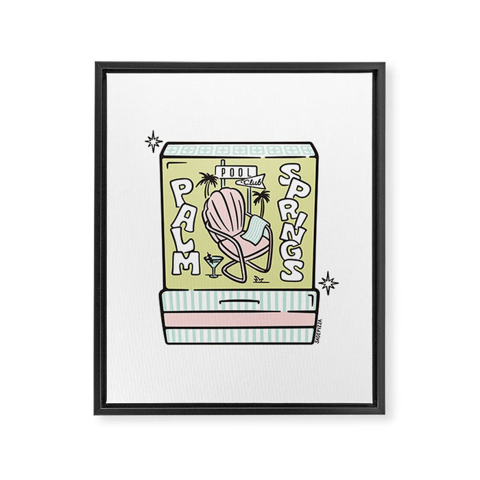Palm Springs Matchbook Framed Canvas Print Gallery Image 1