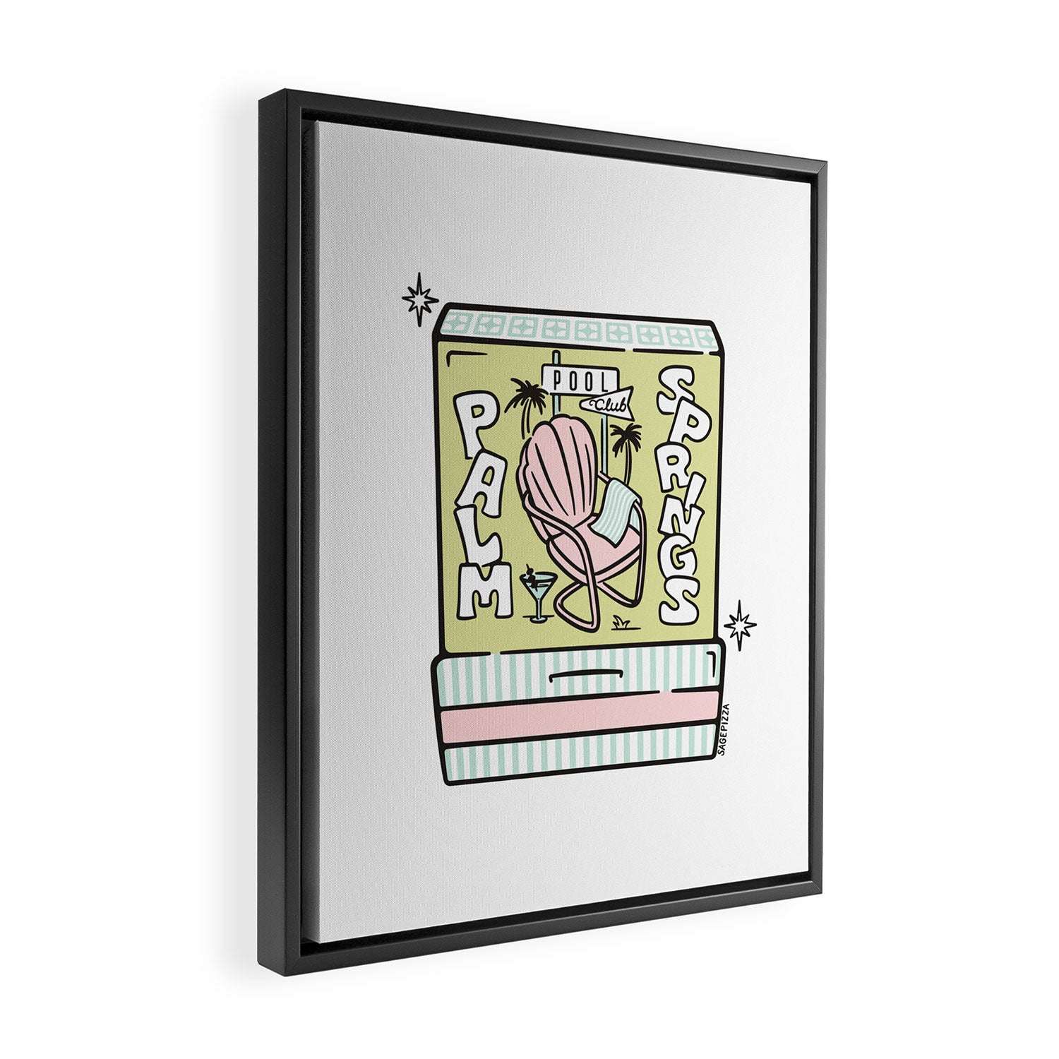Palm Springs Matchbook Framed Canvas Print Gallery Image 2