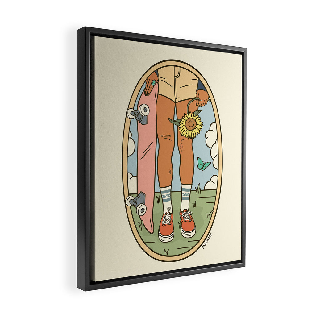 PICKIN SUNFLOWERS Framed Canvas Print Gallery Image 2