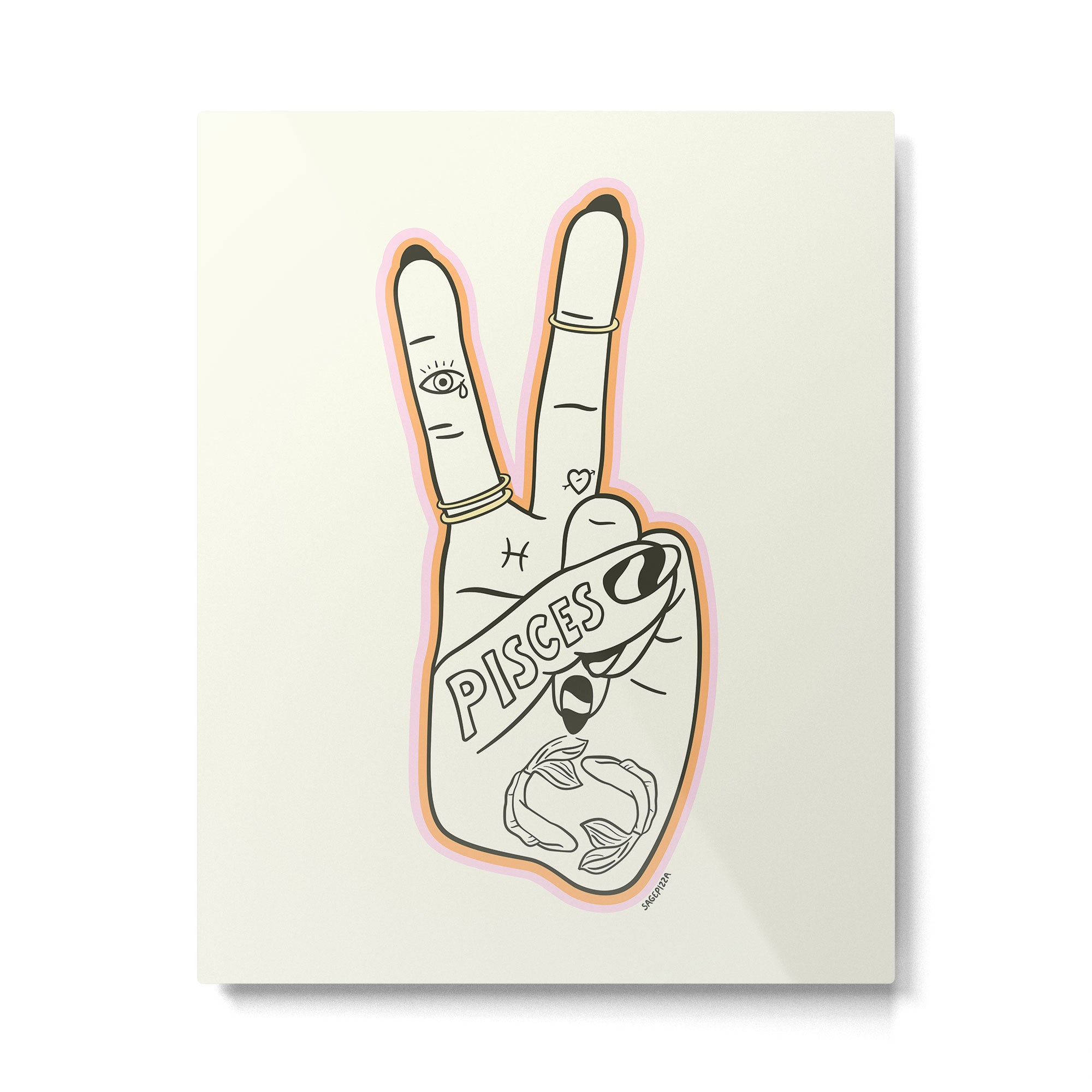 PISCES (Peace Sign Collection) Metal Print Gallery Image 4