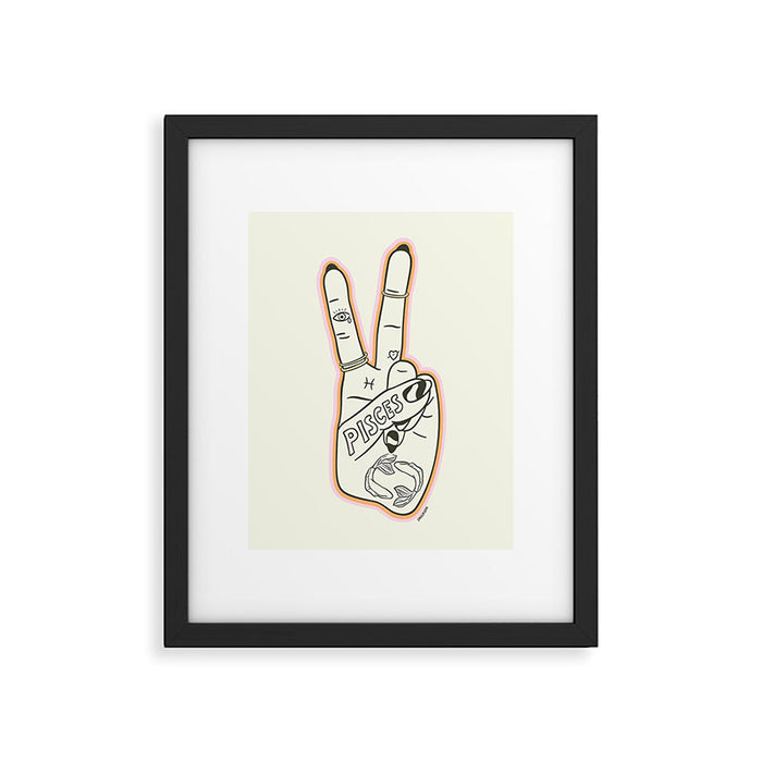 PISCES (Peace Sign Collection) Framed Art Print Gallery Image 1