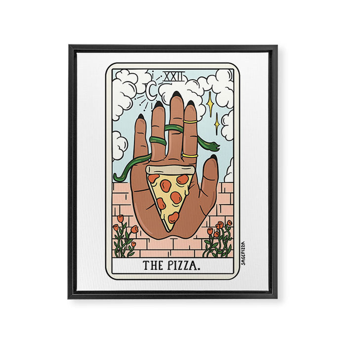 PIZZA READING (DARK) Framed Canvas Print Gallery Image 1