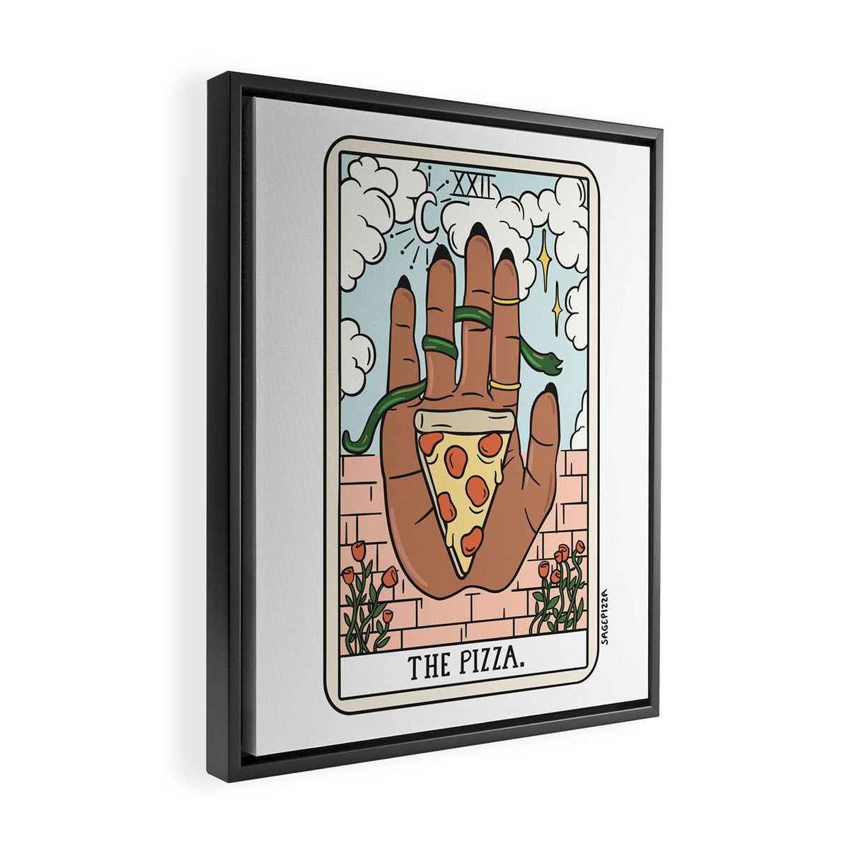 PIZZA READING (DARK) Framed Canvas Print Gallery Image 2