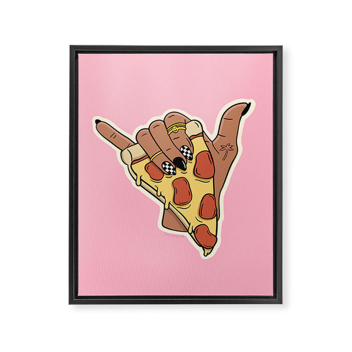 PIZZA SHAKA (DARK) Framed Canvas Print Gallery Image 1