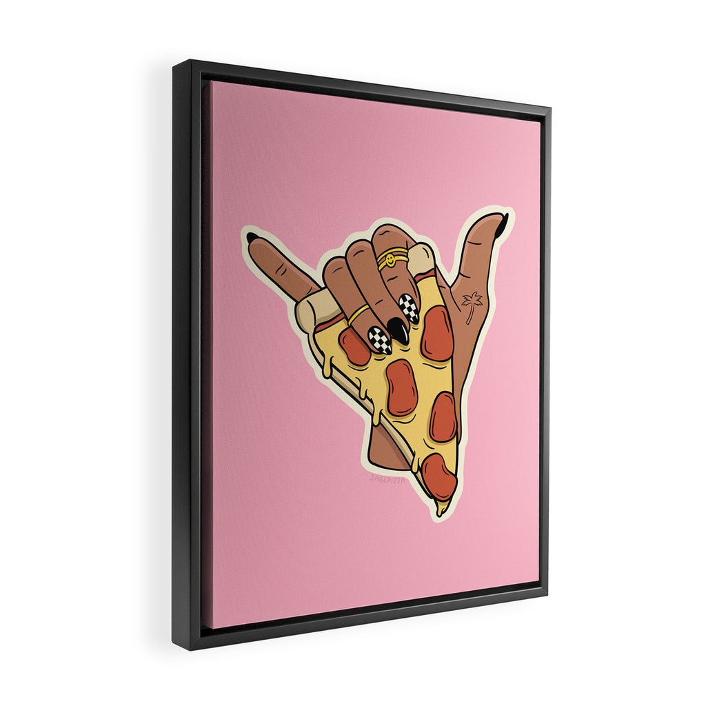PIZZA SHAKA (DARK) Framed Canvas Print Gallery Image 2