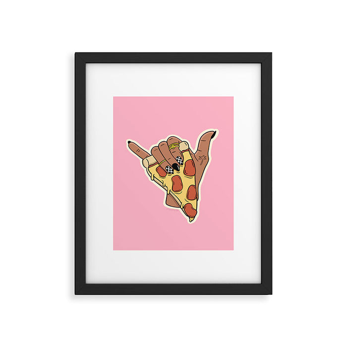 PIZZA SHAKA (DARK) Framed Art Print Gallery Image 1