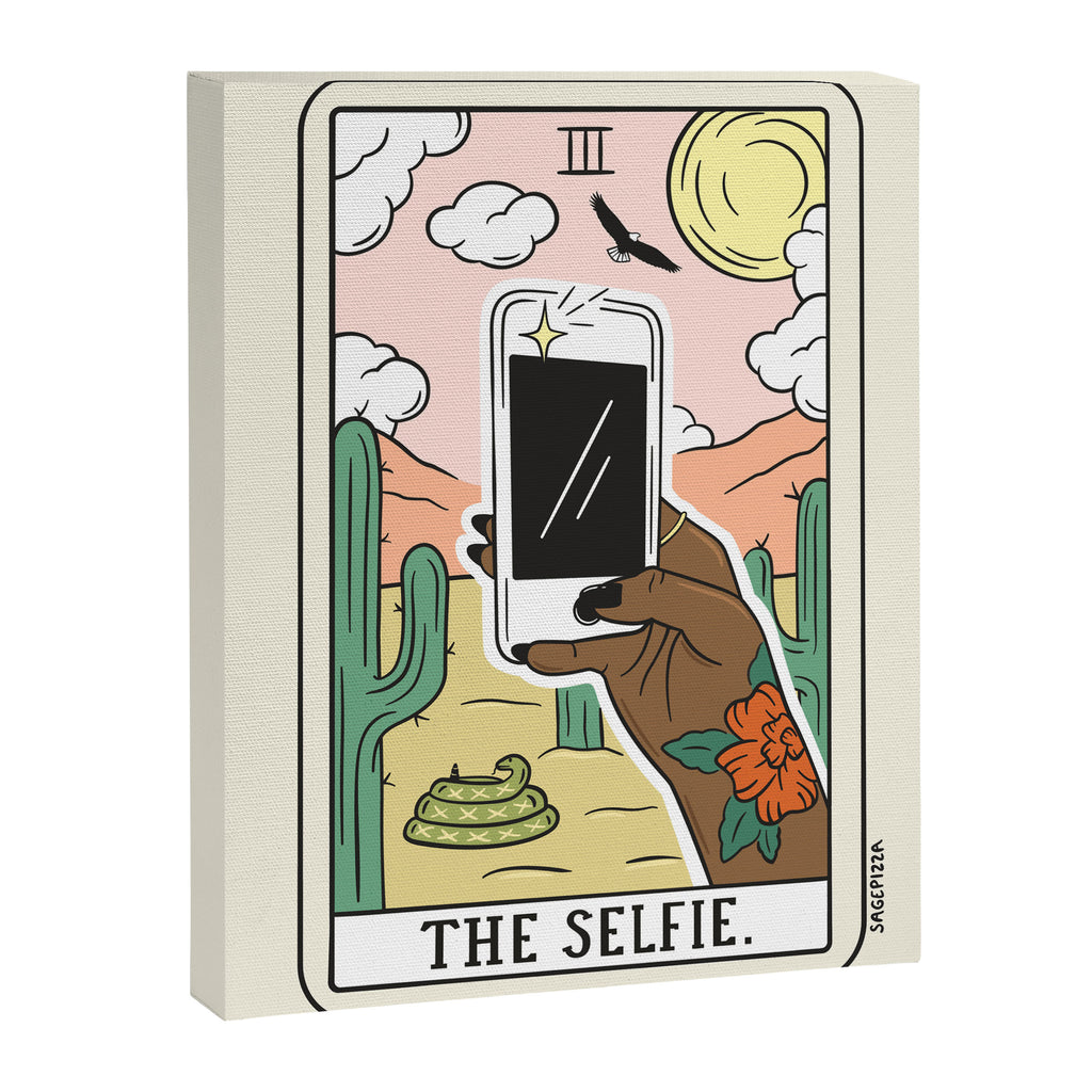 SELFIE READING (DARK) Canvas Print Gallery Image 6
