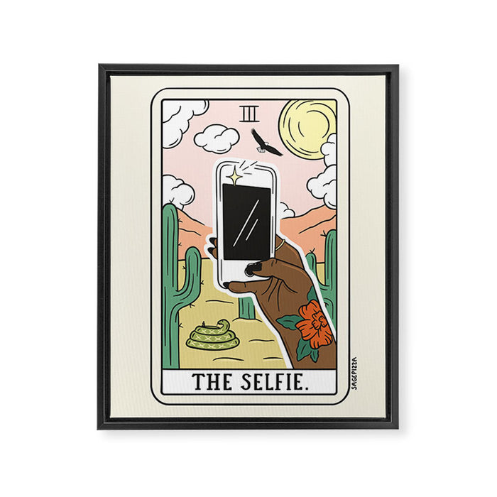 SELFIE READING (DARK) Framed Canvas Print Gallery Image 1