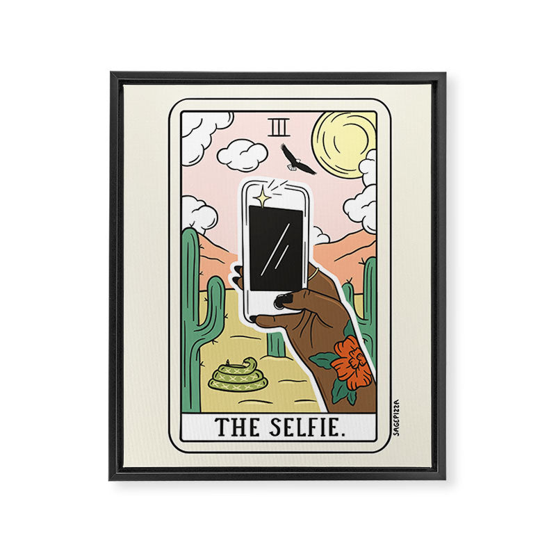 SELFIE READING (DARK) Framed Canvas Print Gallery Image 6