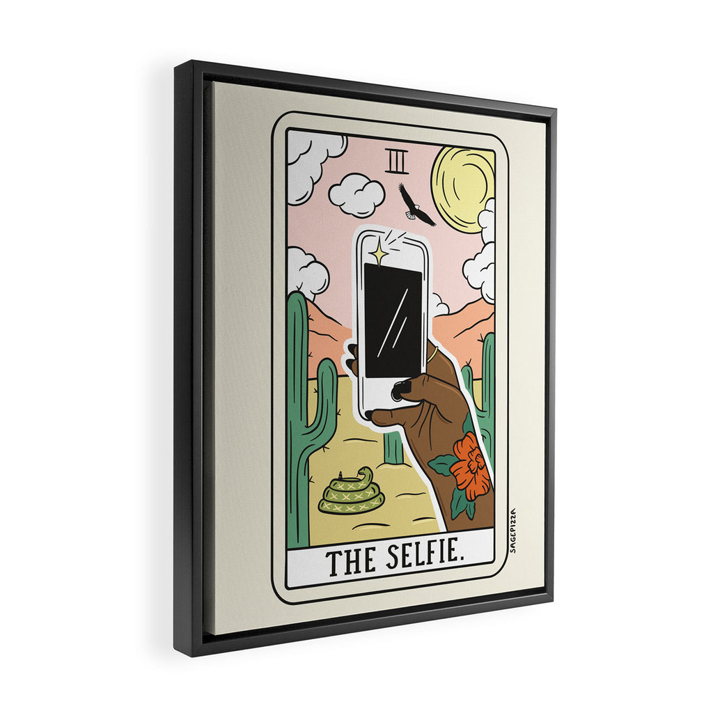 SELFIE READING (DARK) Framed Canvas Print Gallery Image 2