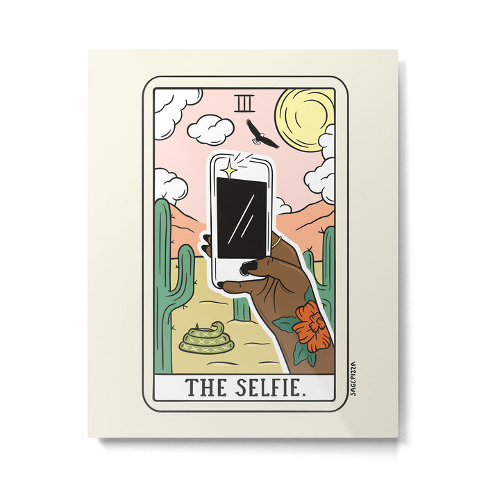 SELFIE READING (DARK) Metal Print Gallery Image 1