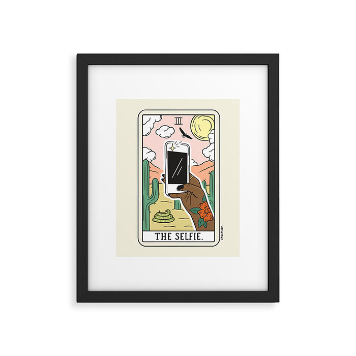 SELFIE READING (DARK) Framed Art Print Gallery Image 1