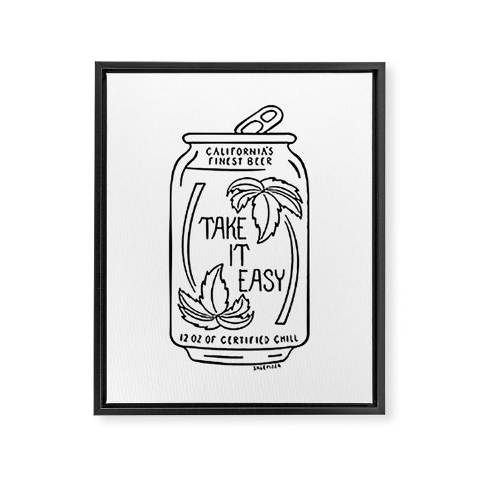 TAKE IT EASY BEER Framed Canvas Print Gallery Image 1