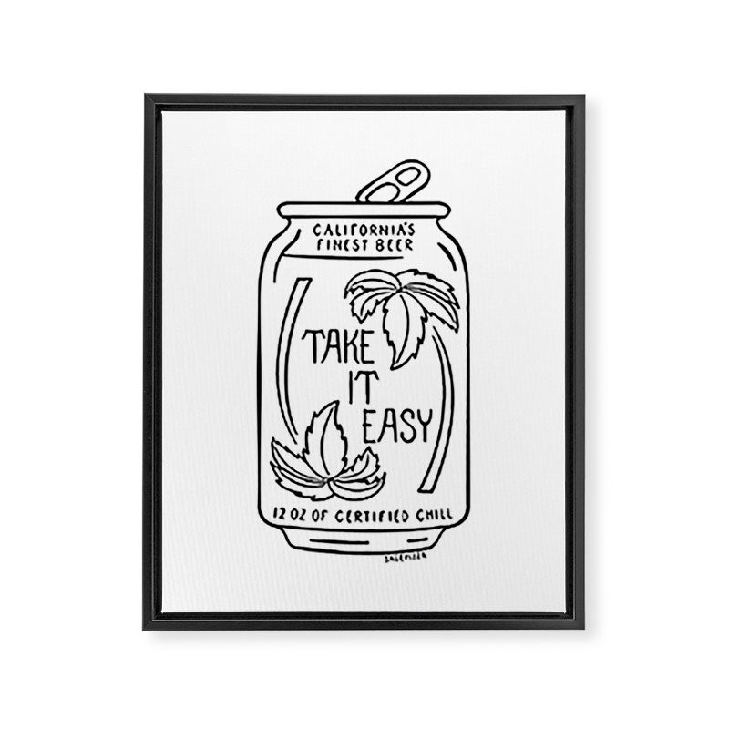 TAKE IT EASY BEER Framed Canvas Print Gallery Image 6