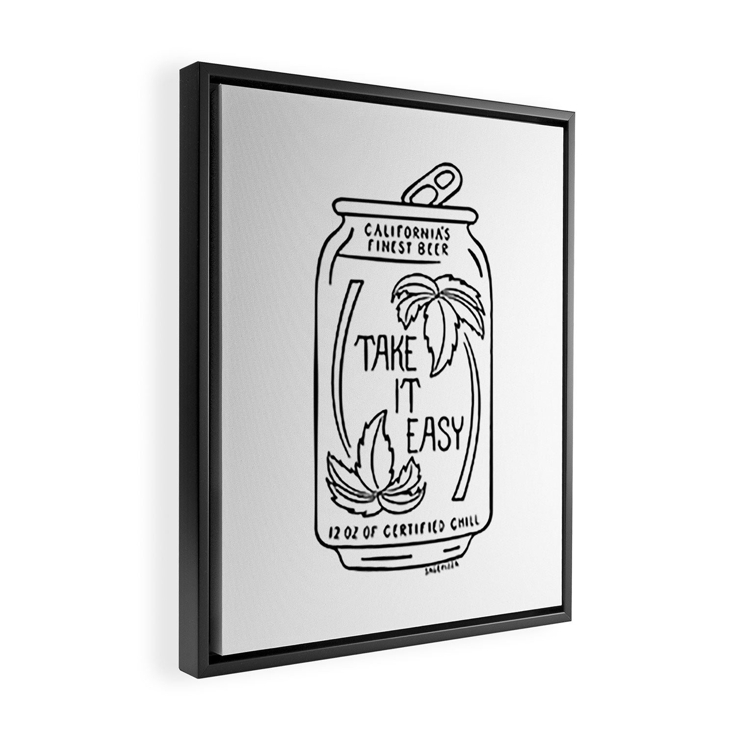 TAKE IT EASY BEER Framed Canvas Print Gallery Image 2