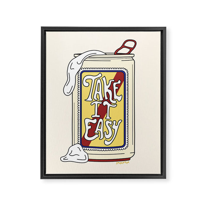 TAKE IT EASY Framed Canvas Print Gallery Image 1