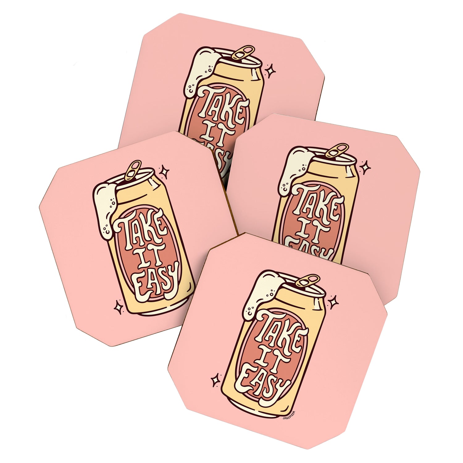 TAKE IT EASY (PINK) Coaster Gallery Image 1