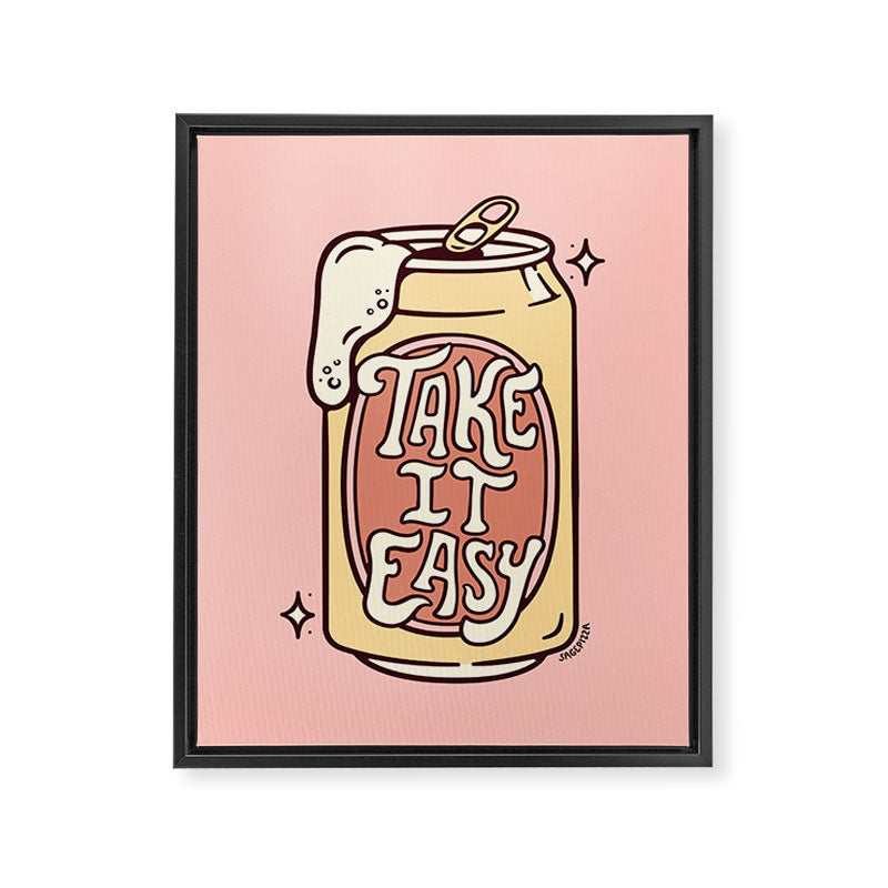 TAKE IT EASY (PINK) Framed Canvas Print Gallery Image 6