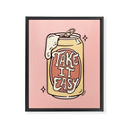 TAKE IT EASY (PINK) Framed Canvas Print Gallery Image 6