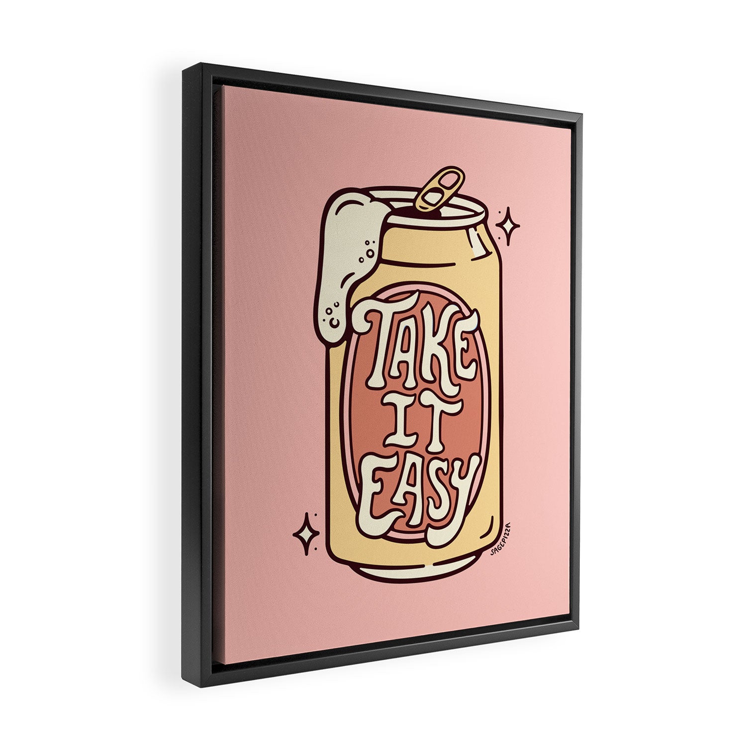 TAKE IT EASY (PINK) Framed Canvas Print Gallery Image 2