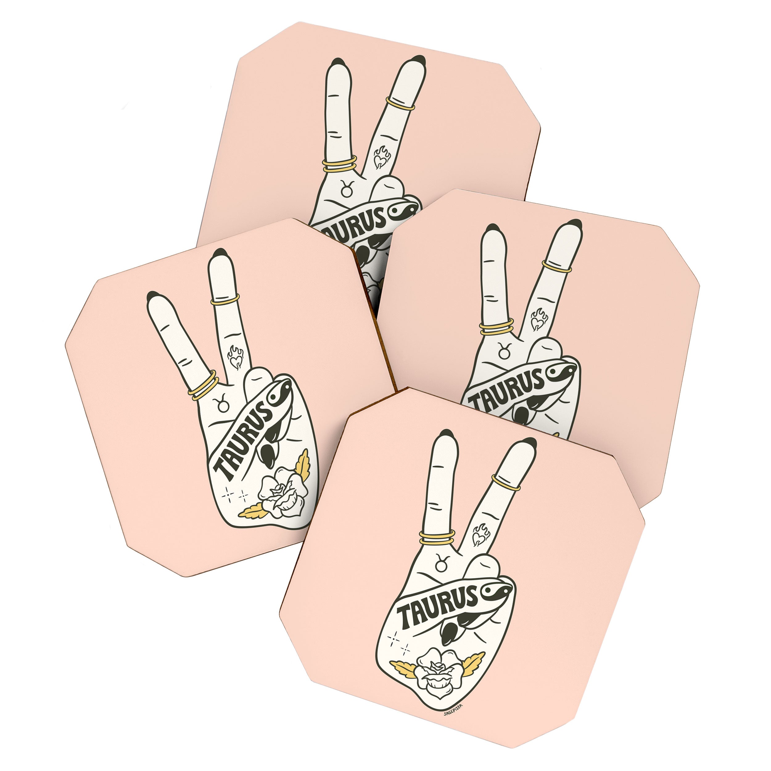 TAURUS (PEACE SIGN COLLECTION) Coaster Gallery Image 1