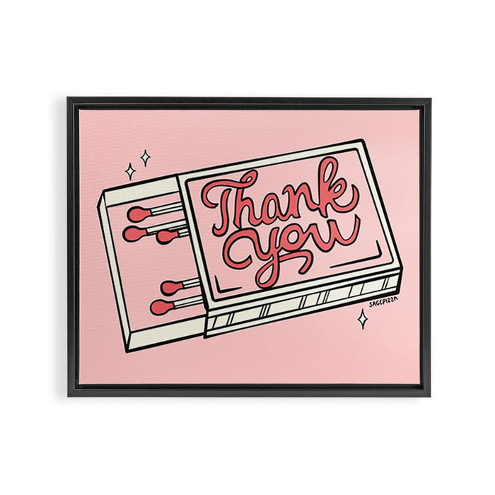 THANK YOU Framed Canvas Print Gallery Image 1