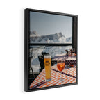 Après-ski drinks atop the Dolomites ski resort | Aperol Spritz with a view | Cocktail Photography  Framed Canvas Print Gallery Image 2