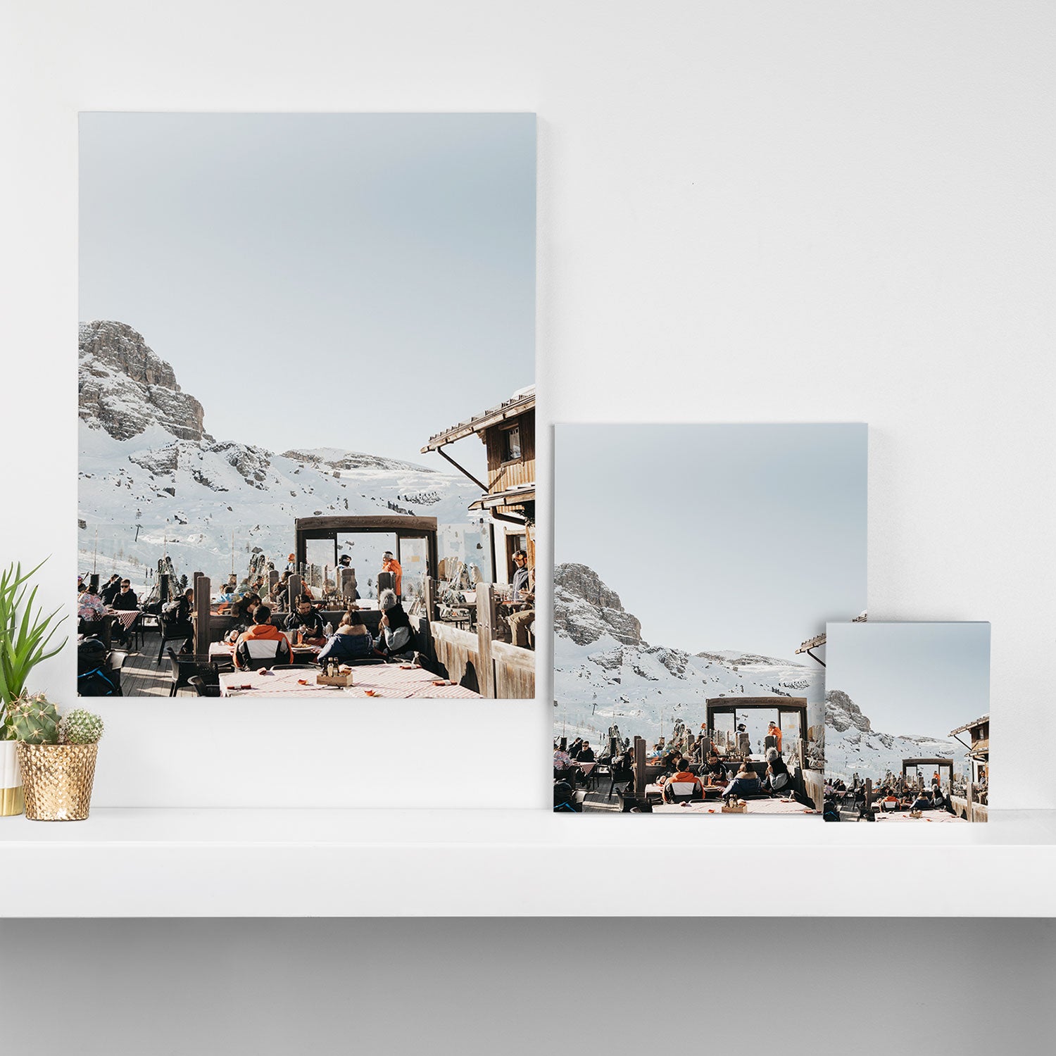 Dolomite Ski Resort | The definition of Mountaintop Après-ski definition | Norther Italy travel prints Canvas Print Gallery Image 3