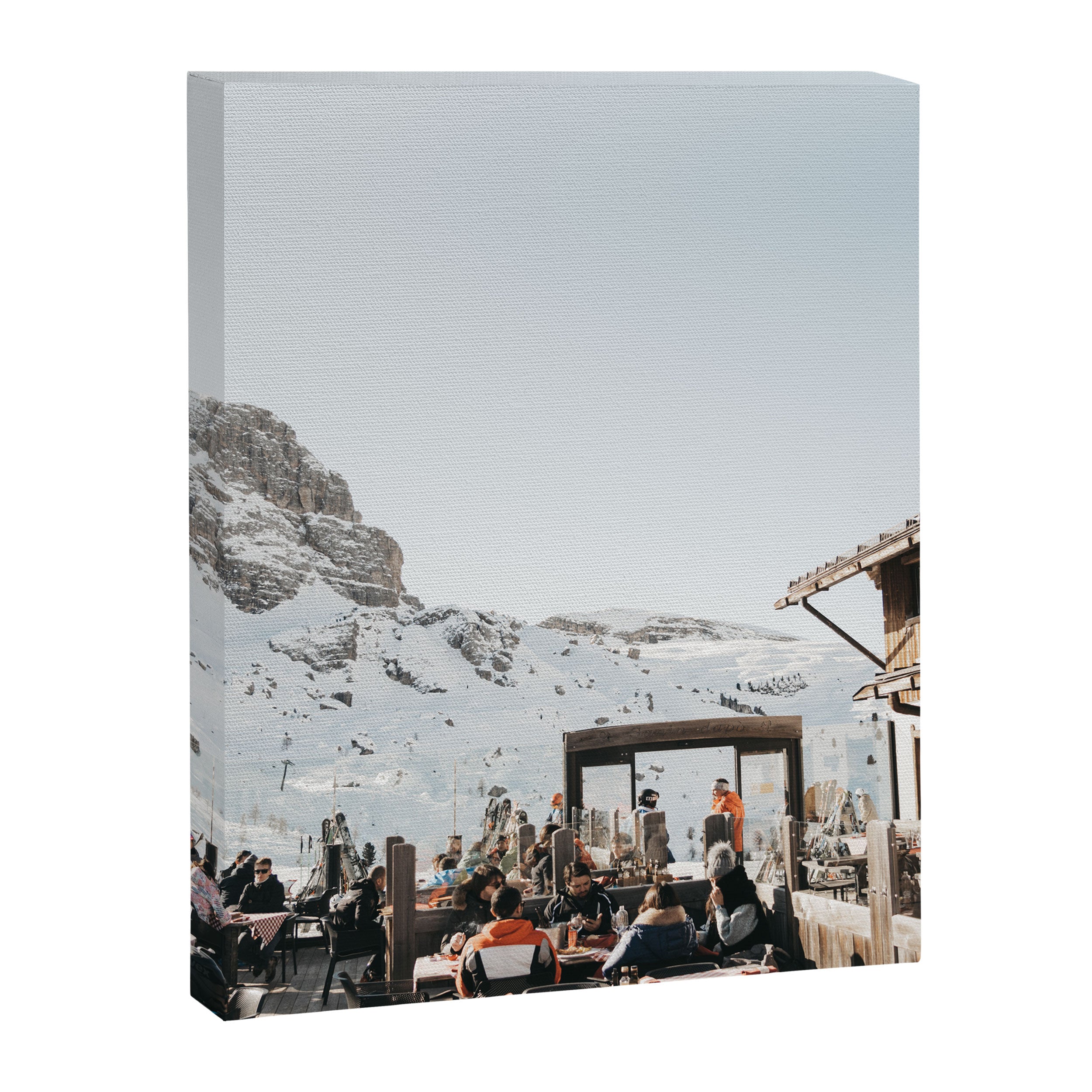 Dolomite Ski Resort | The definition of Mountaintop Après-ski definition | Norther Italy travel prints Canvas Print Gallery Image 6