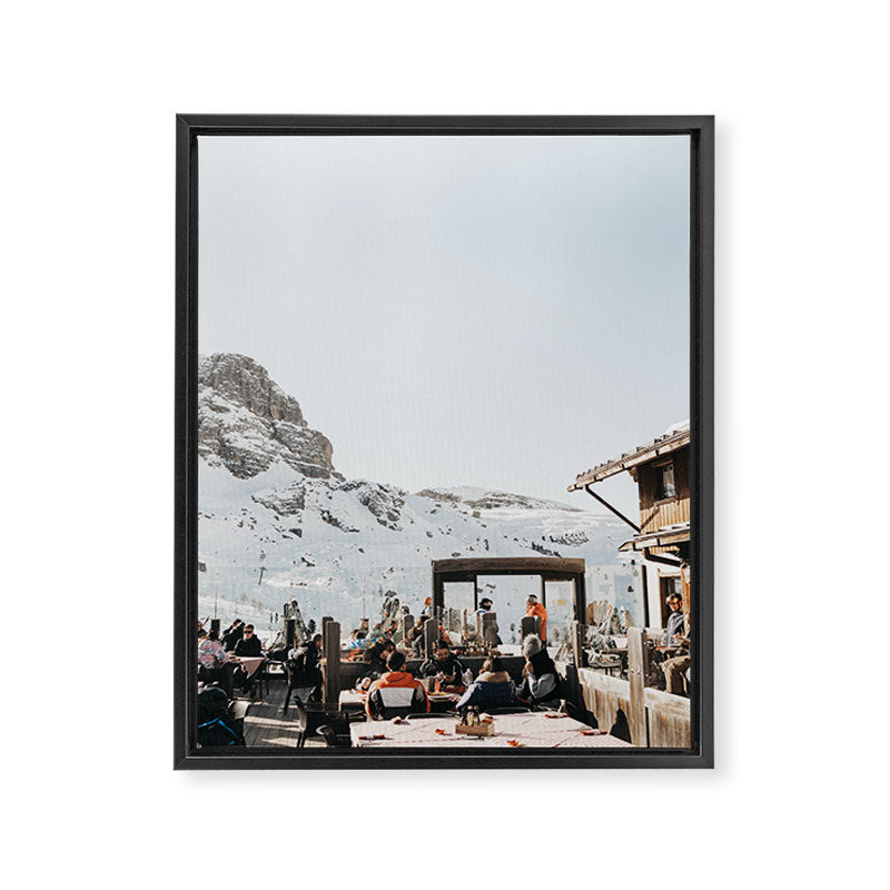 Dolomite Ski Resort | The definition of Mountaintop Après-ski definition | Norther Italy travel prints Framed Canvas Print Gallery Image 6