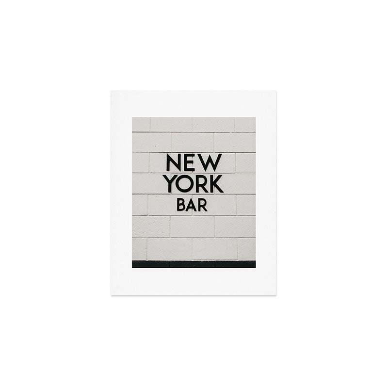 New York Bar sign, cocktail bar graphics, New York Art, NYC print  Art Print Gallery Image 1