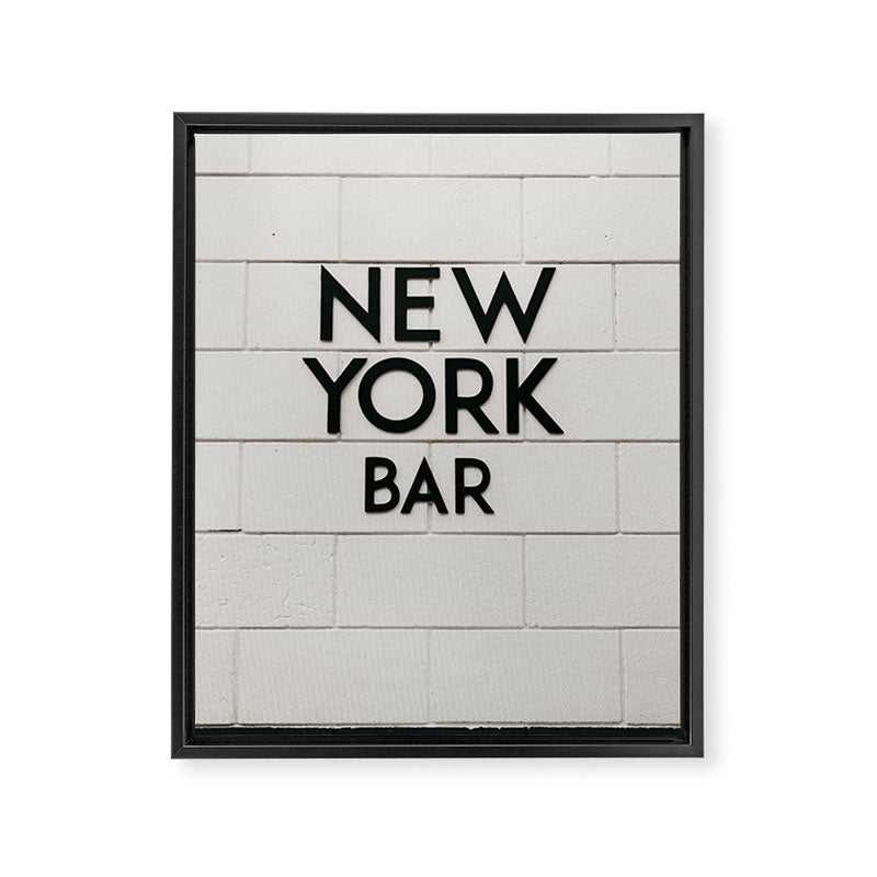 New York Bar sign, cocktail bar graphics, New York Art, NYC print  Framed Canvas Print Gallery Image 6