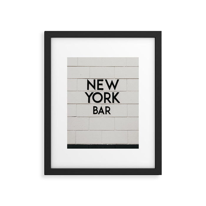 New York Bar sign, cocktail bar graphics, New York Art, NYC print  Framed Art Print Gallery Image 1