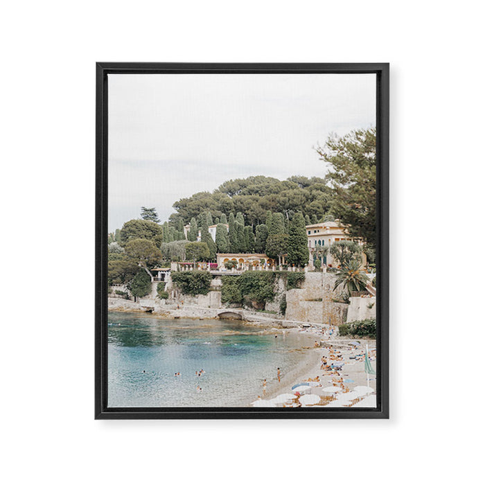 Saint-Jean Cap Ferrat Dreamy Italian Beach | Italian beach travel photographs Framed Canvas Print Gallery Image 1