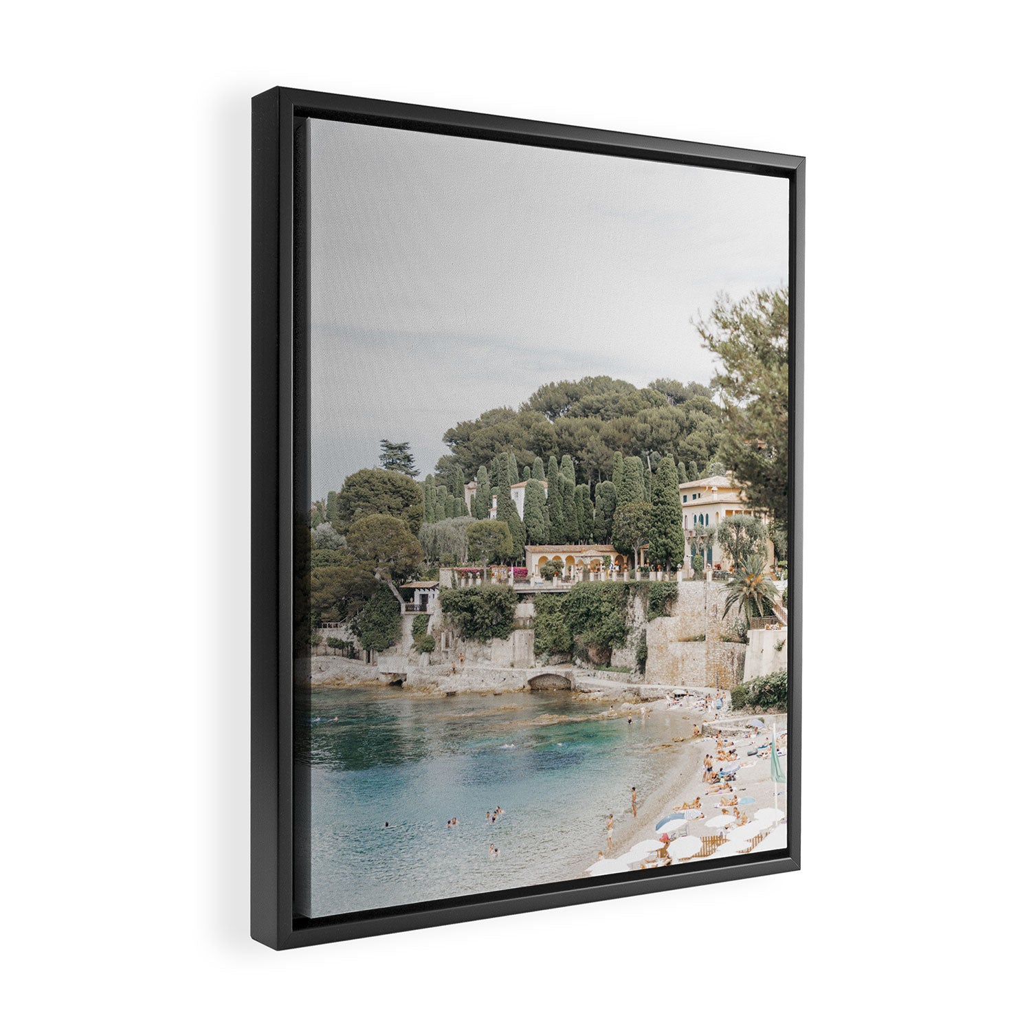 Saint-Jean Cap Ferrat Dreamy Italian Beach | Italian beach travel photographs Framed Canvas Print Gallery Image 2