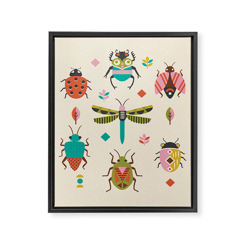 Mid century bugs Framed Canvas Print Gallery Image 8