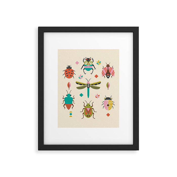 Mid century bugs Framed Art Print Gallery Image 1