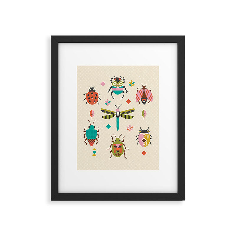 Mid century bugs Framed Art Print Gallery Image 6